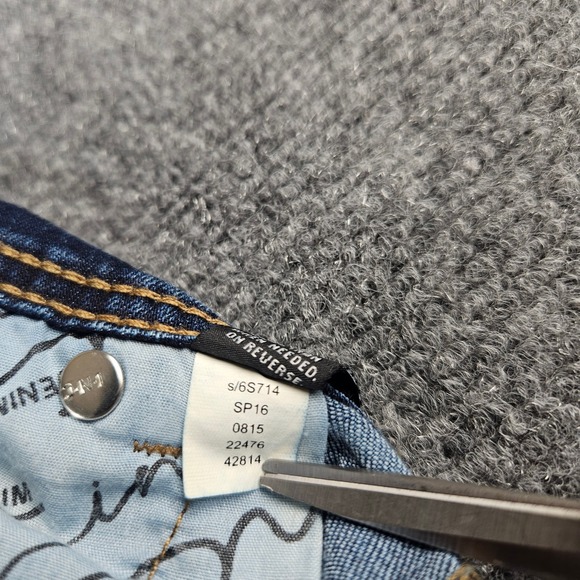 INC International Concepts Curvy Capri Jeans Dark Wash Embroidered Blue Size 0 - Picture 12 of 15